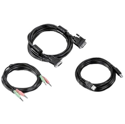 Trendnet Male 3.5 mm Jack, DVI-I, USB A to Male 3.5 mm Jack, DVI-I, USB B KVM Cable