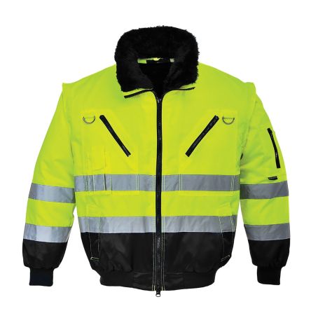 Portwest PJ50 Black, Yellow Unisex Hi Vis Jacket, M
