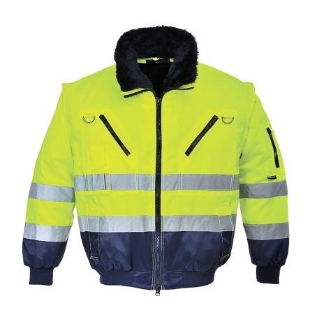 Portwest PJ50 Yellow/Navy Unisex Hi Vis Jacket, L