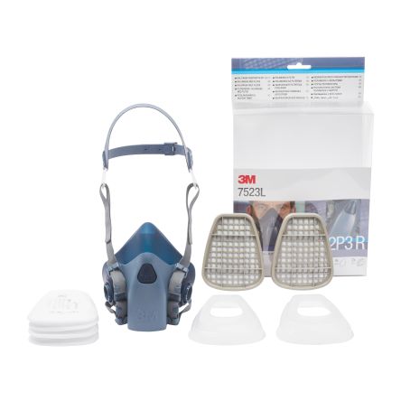3M 7500 Series Half-Type Half Mask A1P2 R D with Replacement Filters, Size L, Hypoallergenic