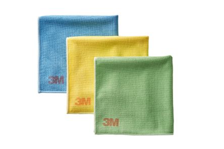 3M Scotch Brite Multi Colour Microfibre Wipes for Multi Surface Cleaning, Dry Use, Pack of 3, 360 x 360mm, Repeat Use