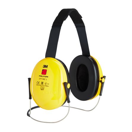 3M Optime I Ear Defender with Neckband, 27dB, Yellow