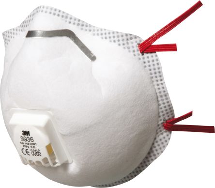 3M 9900 Series Respirator Mask for General Purpose Protection, FFP3, Valved, Moulded 180Each per Package