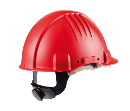 3M G3501 Series Red Hard Hat, Adjustable