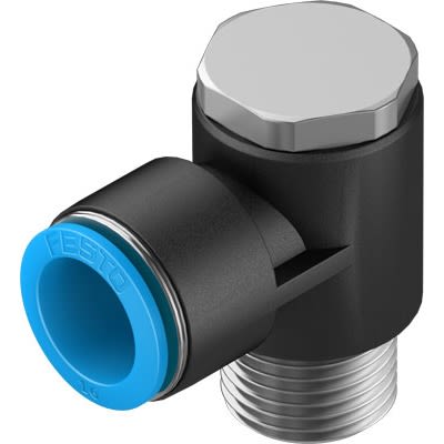 Festo QSLV Series Push-in Fitting, NPT 1/2 Male, Threaded-to-Tube Connection Style, 190752