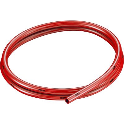 Festo PUN TPE, Flexible Tubing, 4mm ID, 8mm OD, Red