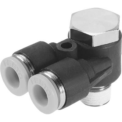 Festo QSYLV Series Push-in Fitting, NPT 1/2 Male to 1/2 in, Threaded-to-Tube Connection Style, 153798