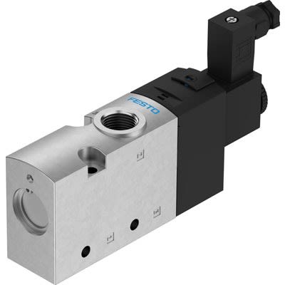 Festo 3/2-Way, Closed, Monostable Pneumatic Solenoid Valve - Electrical G 3/8 VUVS Series 24V dc