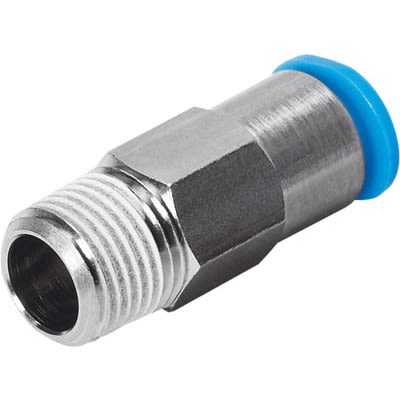 Festo QSK Series Push-in Fitting, NPT 1/2 Male to 1/2 in, Threaded-to-Tube Connection Style, 190718