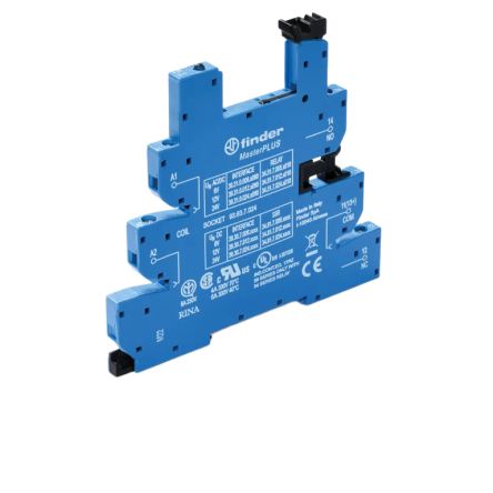 Finder 93.63 1 Pin 230V PCB Mount Relay Socket, for use with 31 and 41 Series Relay