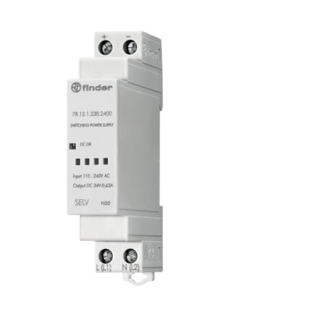 Finder 78 Series Switch Mode DIN Rail Power Supply, 100 → 256V ac ac Input, 24V ac, dc Output, 500mA Output