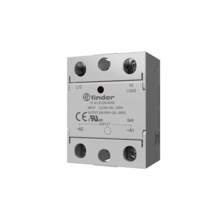 Finder 77 Series Series Solid State Relay, 60 A Load, DIN Rail Mount, 600 V ac/dc Load, 230 V ac/dc Control