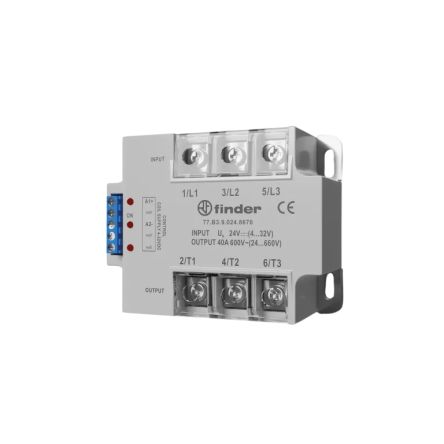 Finder 77 Series Series Solid State Relay, 25 A Load, DIN Rail Mount, 600 V ac/dc Load, 230 V ac/dc Control