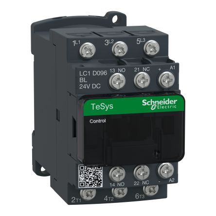 Schneider Electric TeSys LC1D Contactor, 24 V dc Coil, 3-Pole, 9 A, 4 kW, 3 NO, 440 V