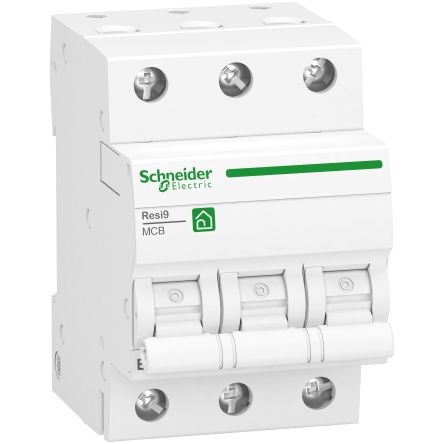 Schneider Electric Resi9 MCB, 3P, 16A Curve B, 400V AC, 6000 A Breaking Capacity