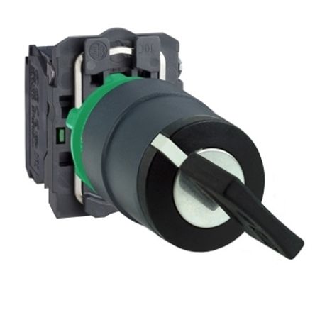 Schneider Electric Harmony XB5 Series 2 Position Selector Switch Head, 22mm Cutout, Grey Handle