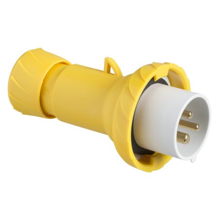 Schneider Electric, PKE IP67 Yellow Plug-In 2P + E Industrial Power Plug, Rated At 16A, 130 V