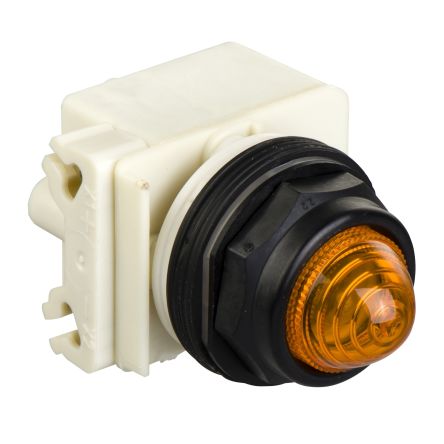Schneider Electric, 9001SK, Panel Mount Amber LED Pilot Light, 30mm Cutout, IP66, Round, 28V