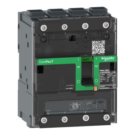 Schneider Electric, ComPacT MCCB 4P 63A, Breaking Capacity 25 kA, Fixed Mount