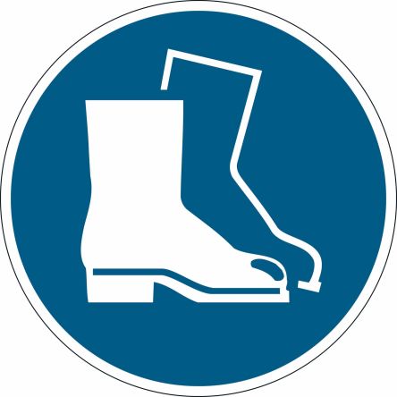 Durable Adhesive Film Floor Sticker Foot Protection Sign With Pictogram Only Text