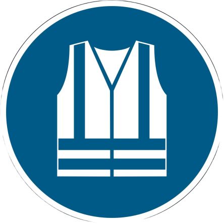 Durable Adhesive Film Floor Sticker Use Safety Vest Sign With Pictogram Only Text
