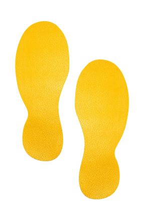Durable Adhesive Film Floor Sticker Luminous Footprints Sign With Pictogram Only Text