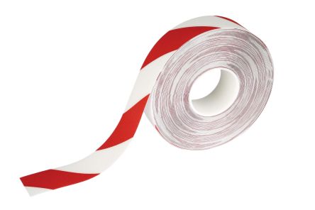 Durable 1726132 Red, White 30m Floor Marking Tape, 0.7mm Thickness "None