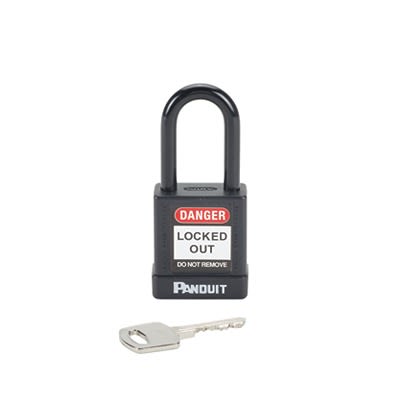 Panduit Black 1-Lock Aluminium, Steel Safety Padlocks, 6.6mm Shackle