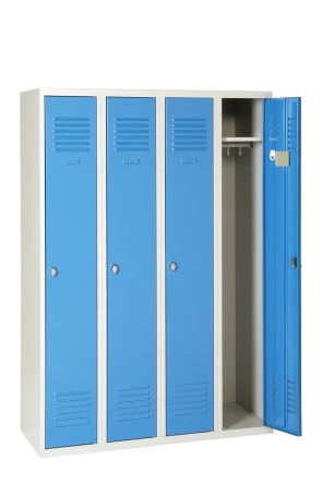 AKAZE 3 Door Vented Metal Blue, Light Grey Locker, 1800 mm x 900 mm x 500mm