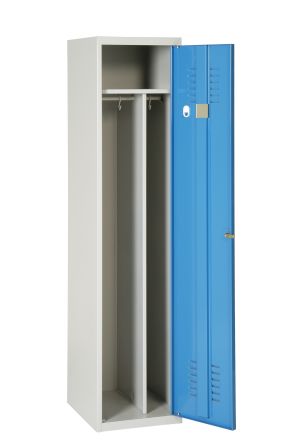 AKAZE 1 Door Vented Metal Blue, Light Grey Locker, 1800 mm x 400 mm x 500mm