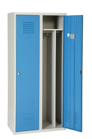 AKAZE 2 Door Vented Metal Blue, Light Grey Locker, 1800 mm x 800 mm x 500mm