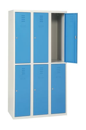 AKAZE 6 Door Vented Blue, Light Grey Locker, 1800 mm x 900 mm x 500mm
