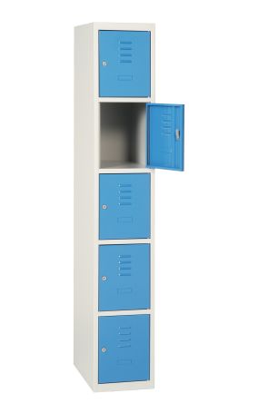 AKAZE 1 Door Vented Sheet Steel Blue, Light Grey Locker, 1800 mm x 400 mm x 500mm
