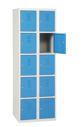 AKAZE 2 Door Vented Sheet Steel Blue, Light Grey Locker, 1800 mm x 800 mm x 500mm