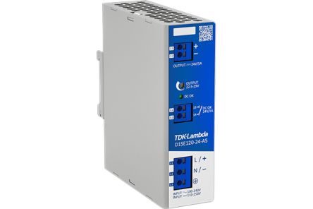 TDK-Lambda D1SE120 DIN Rail Power Supply, 250V ac, dc Input, 24V dc dc Output, 5A Output