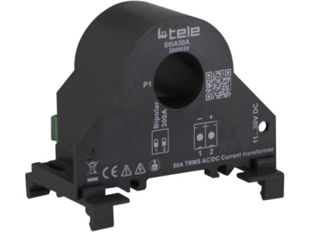 Tele SensAct Series Solid Core Current Transformer, 0 → 50A Input, 0 → 50A, 4 → 20 mA Output, 11