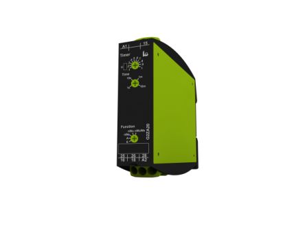 Tele Gamma Series DIN Rail Mount Timer Relay, 24 → 240V ac, 2-Contact, 10min, 5-Function, DPDT
