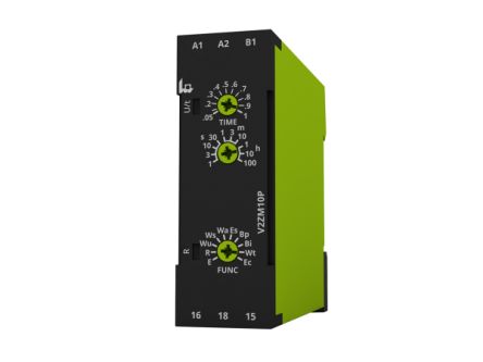 Tele Veo Series DIN Rail Mount Timer Relay, 12 → 240V ac/dc, 1-Contact, 100h, 10-Function, SPDT