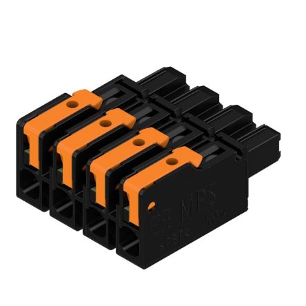 Weidmüller, 7.5mm Pitch, OMNIMATE 4.0, 4 Way,, Pluggable Terminal Block, Plug, PCB Mount, Snap In Termination,