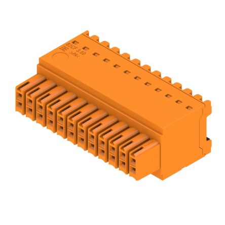 Weidmüller, 3.5mm Pitch, OMNIMATE B2CF, 24 Way,, Pluggable Terminal Block, Plug, PCB Mount, Push In Termination,
