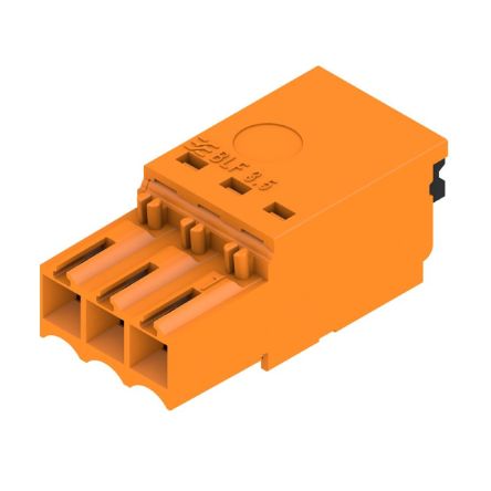 Weidmüller, 3.5mm Pitch, OMNIMATE BLF, 3 Way,, Pluggable Terminal Block, Plug, PCB Mount, Push In Termination,