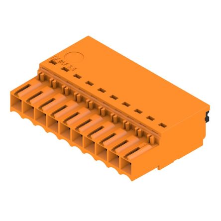 Weidmüller, 3.5mm Pitch, OMNIMATE BLF, 10 Way,, Pluggable Terminal Block, Plug, PCB Mount, Push In Termination,