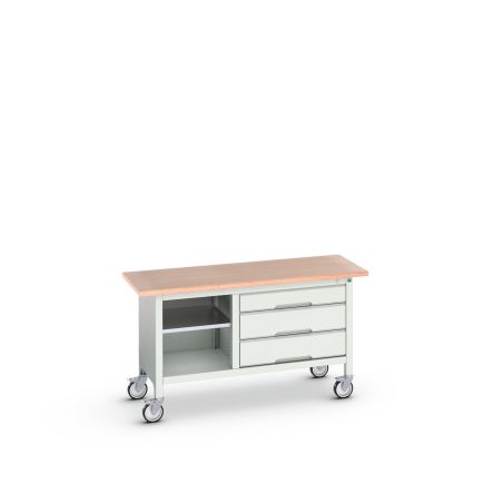 Bott, 3 Drawer Sheet Steel Floor Standing Storage Cabinet, 1500 x 600 x 830mm