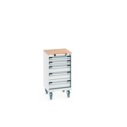 Bott, 5 Drawer Sheet Steel Floor Standing Storage Cabinet, 525 X 525 X 990mm