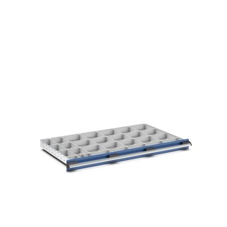 Bott Polypropylene, Recycled Plastic Storage Rack, 650mm x 1050mm x 75mm, Light Grey