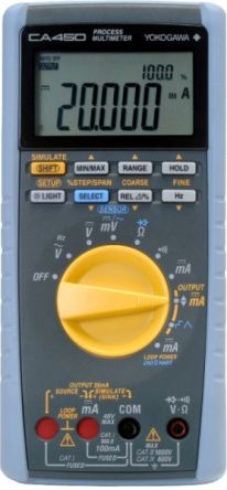 Yokogawa CA450/TE Handheld LCD Digital Multimeter, True RMS, 100mA dc Max, 1000V ac Max