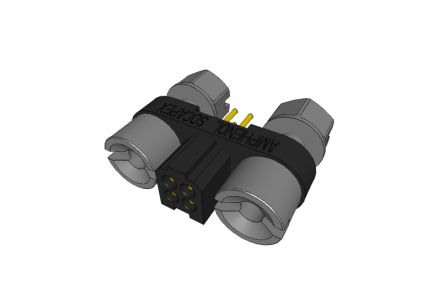 Amphenol Socapex MHDAS Series Straight PCB Mount PCB Connector, 4 Contact(s), 1.27mm Pitch, 2 Row(s), Shrouded
