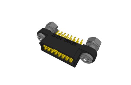 Amphenol Socapex MHDAS Series Straight PCB Mount PCB Connector, 16 Contact(s), 1.27mm Pitch, 2 Row(s), Shrouded