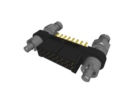 Amphenol Socapex MHDAS Series Straight PCB Mount PCB Connector, 16 Contact(s), 1.27mm Pitch, 2 Row(s), Shrouded