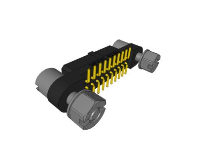 Amphenol Socapex MHDAS Series Straight PCB Mount PCB Connector, 20 Contact(s), 1.27mm Pitch, 2 Row(s), Shrouded